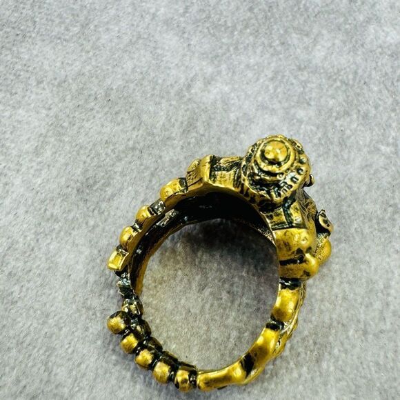Gucci Ganesha Graphic Gold Plated Ring Medium NWT - Picture 6 of 10